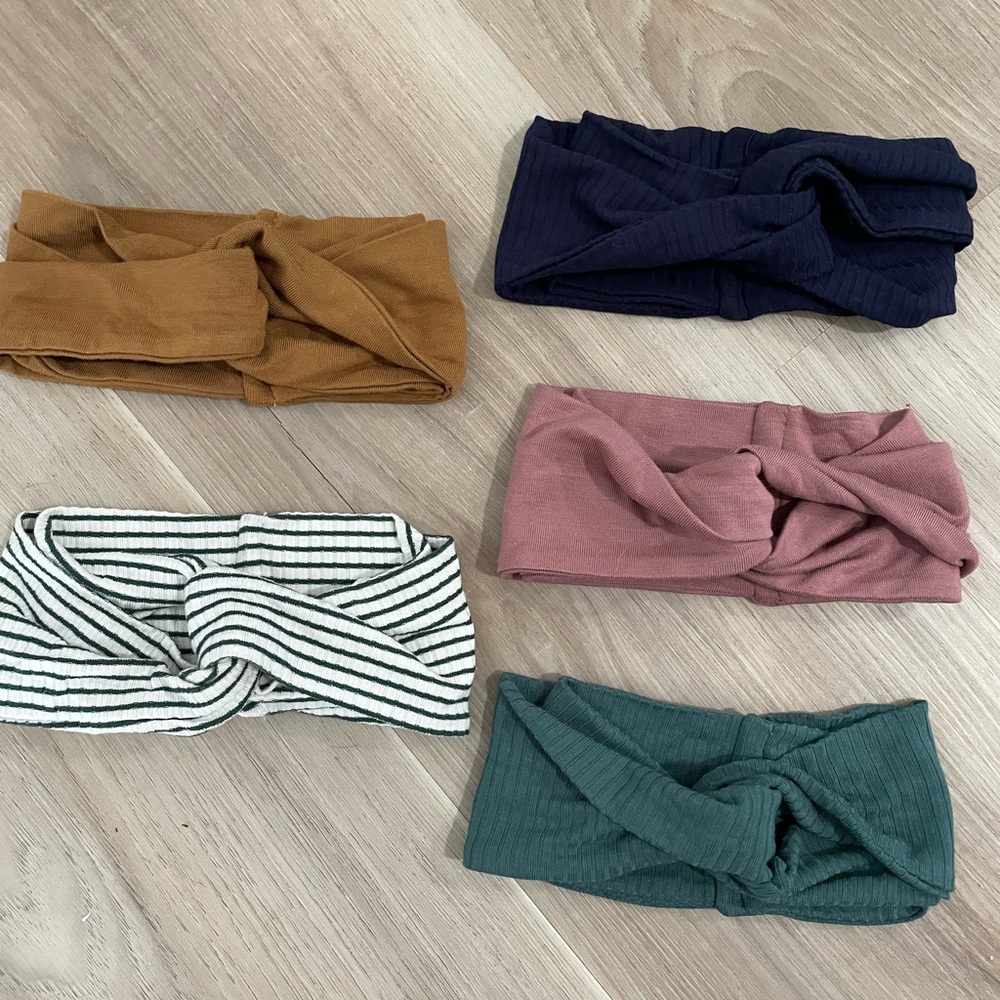 Set of 5 Knotted Headbands in Assorted Colors